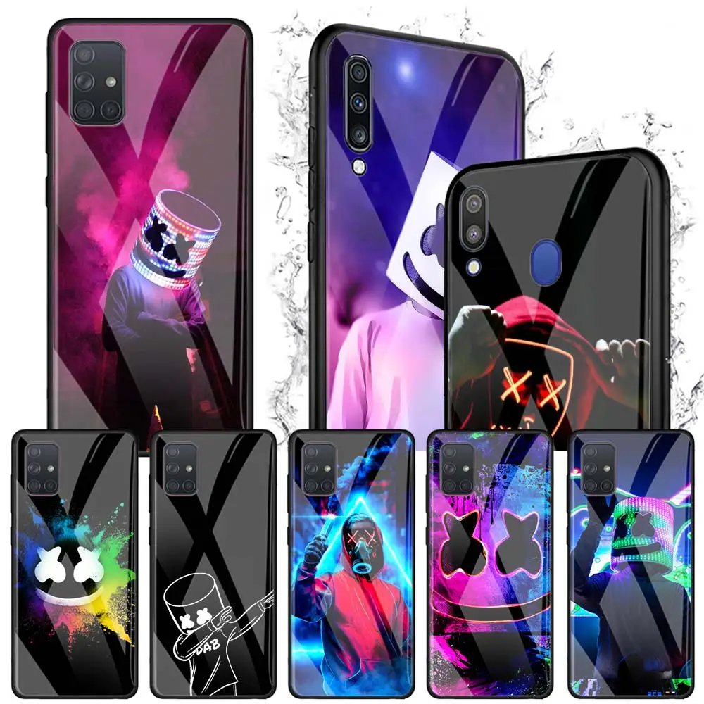 Case for Samsung Galaxy A50 A51 A70 A71 5G A10 A20 A30 A40 A11 A21 A31 A41 A81 A91 Tempered Glass Cover Luxury DJ Marshmallow
