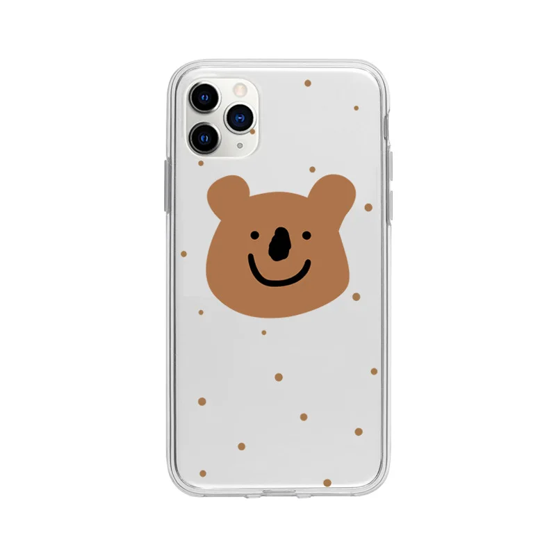 

2021 Cute Animal Brown Cover Case For iPhone 12min 12 12Pro 12ProMax 11 11PROMAX 11PRO 7 8 7Plus 8Plus X XS MAX XR SE2020