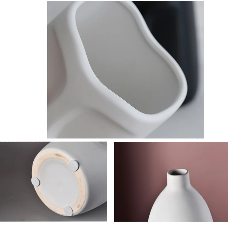 Нордическая Минималистичная керамическая абстрактная ваза черно белая