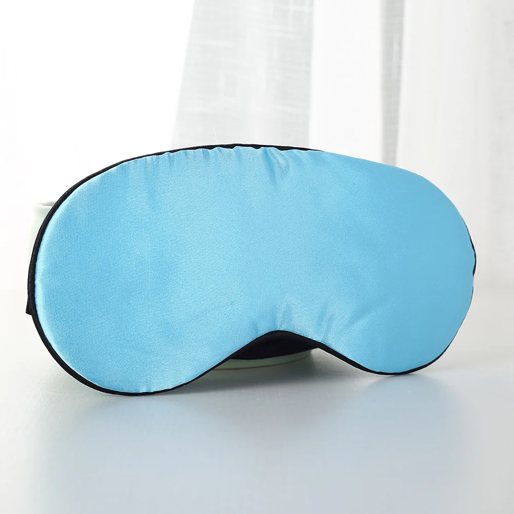 Sky Blue 1 шт., маска для сна из чистого шелка, мягкая, для путешествий, расслабляющая, с повязкой на глаза, маска для сна, Уход за глазами, инструменты для красоты - Цвет: Sky Blue