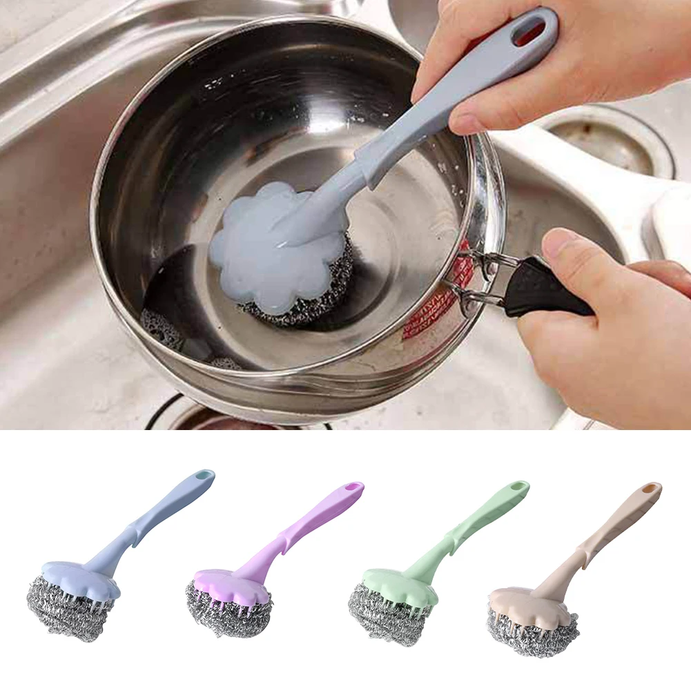 1 шт. новая шариковая щетка из нержавеющей стали с длинной ручкой кухонная