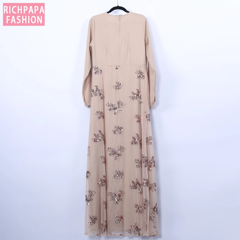 Мусульманское хиджаб с блестками и кисточками абайя Дубай женские кафтан