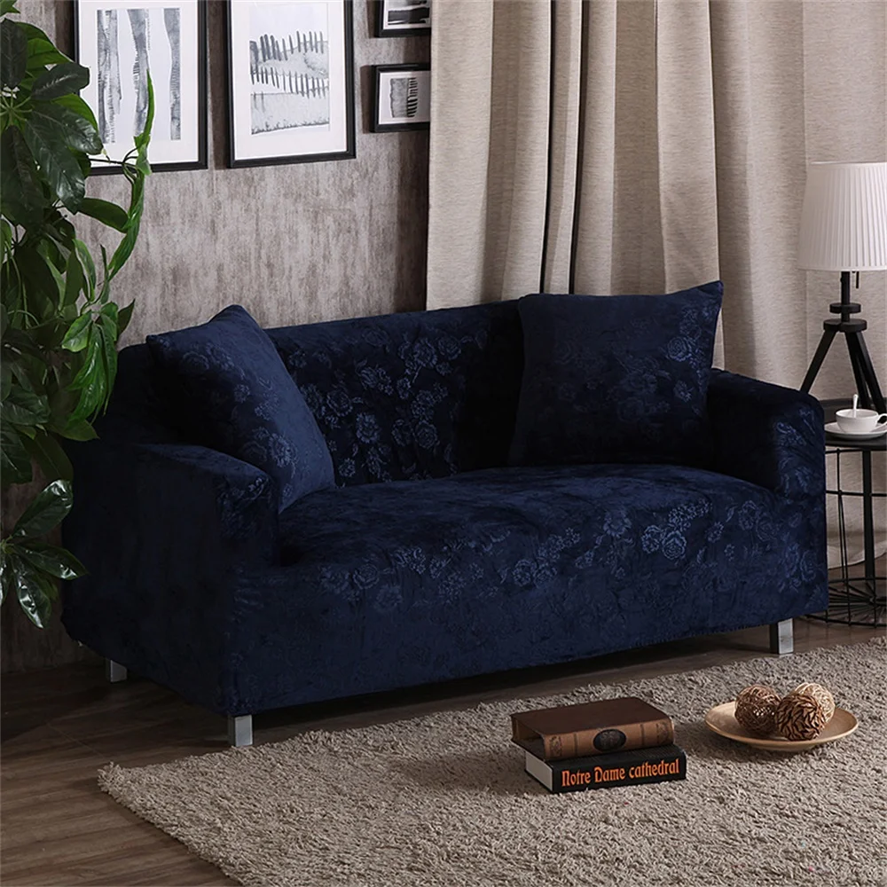 

3 Seater Chair Sofa Cover Elastic Plush Velvet Slipcover Protector Living room modern combination type corner sofa hair cover