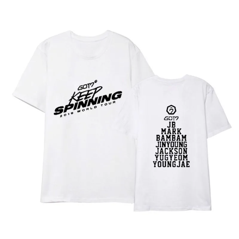 Новинка kpop got7 World tour Keep Spinning футболка с круглым вырезом в стиле хип хоп Футболка