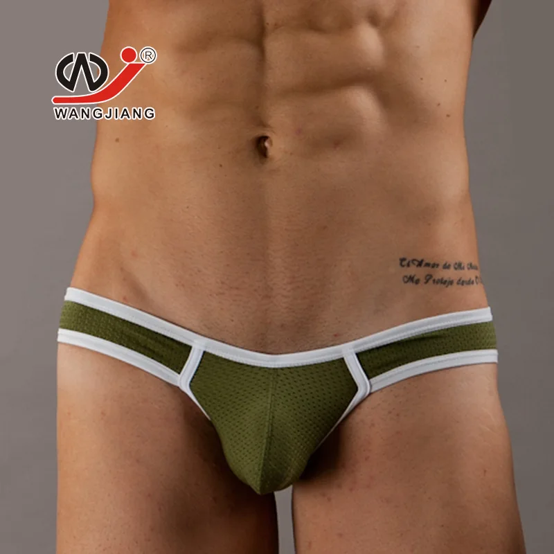 Мужские брендовые пикантные трусы WJ сетчатые с заниженной талией специальное