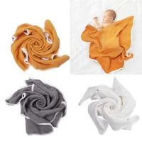 baby hairball swaddle wrap soft cotton muslin receiving blanket bath towel newborn photography props infant gifts