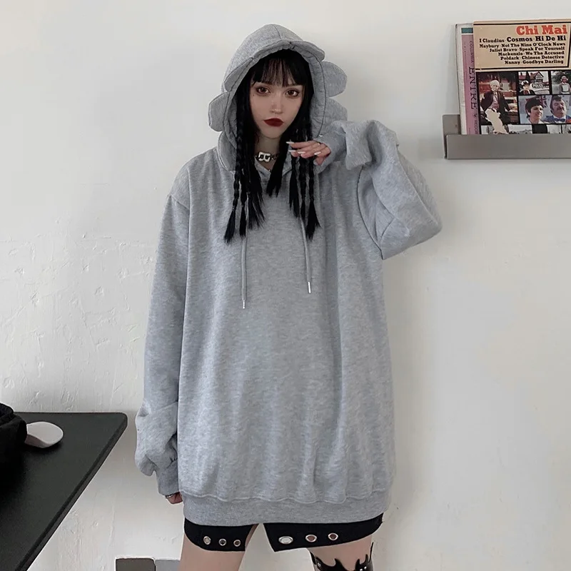 Ruibbit Сезон весна осень В стиле Харадзюку в панк готика толстовка худи для девочек