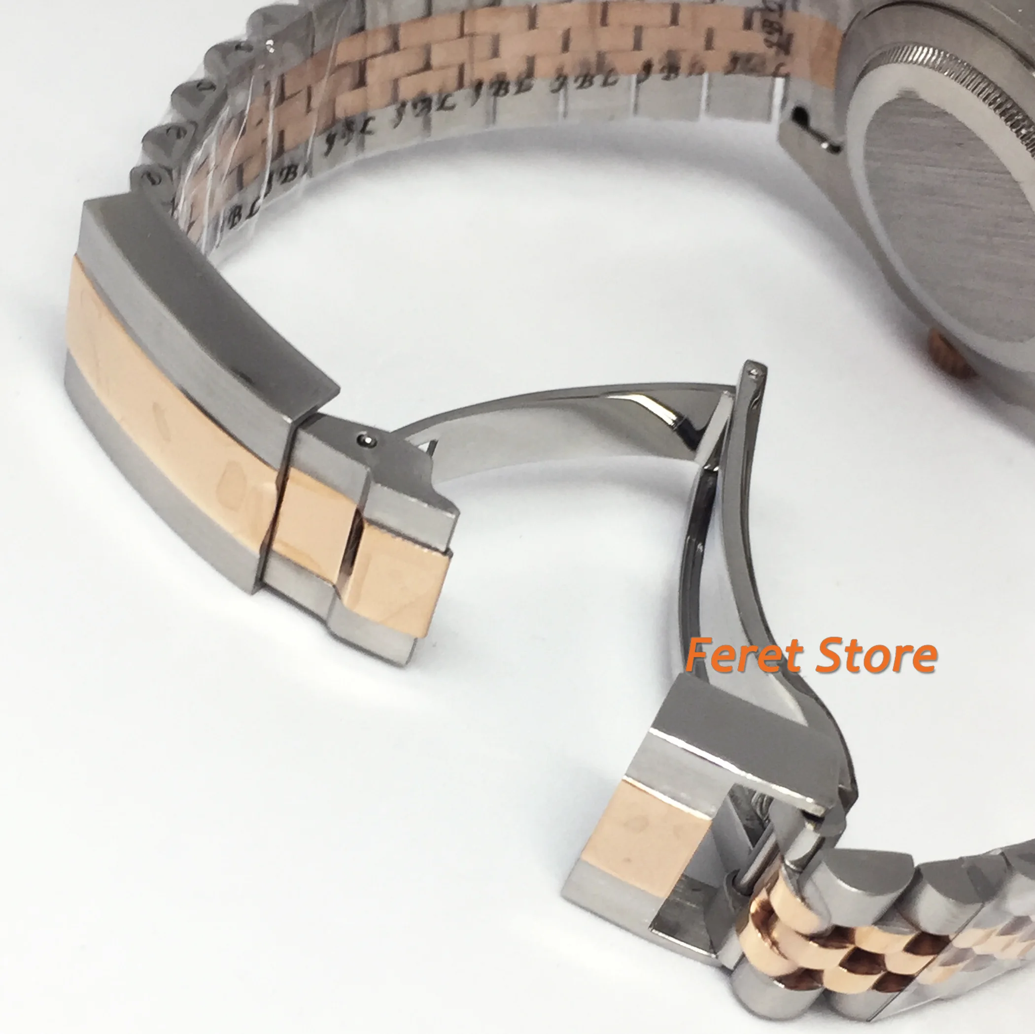 new 20mm folding buckle Jubilee solid Black PVD stainless steel strap for fit 40mm mens watch bands | Наручные часы