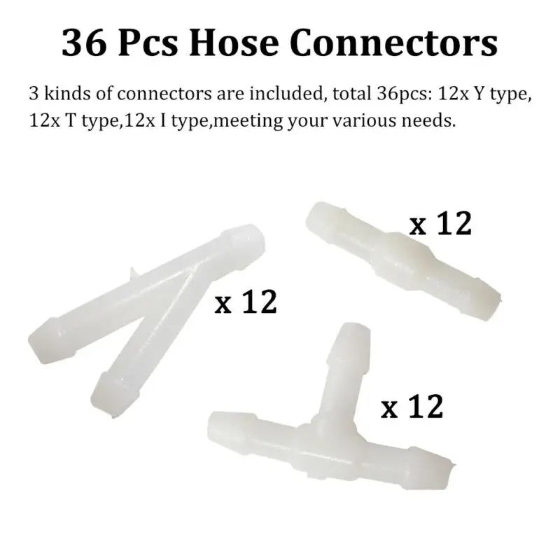 

White Hose Connector 36pcs/kit Accessories Replacement Splitter Universal