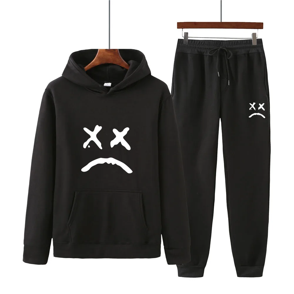 

2021 New RIP Lil Peep Hoodies Sweatshirt + Sweatpants Suits Men Women Hip Hop Pullover Two Piece Set men 3D