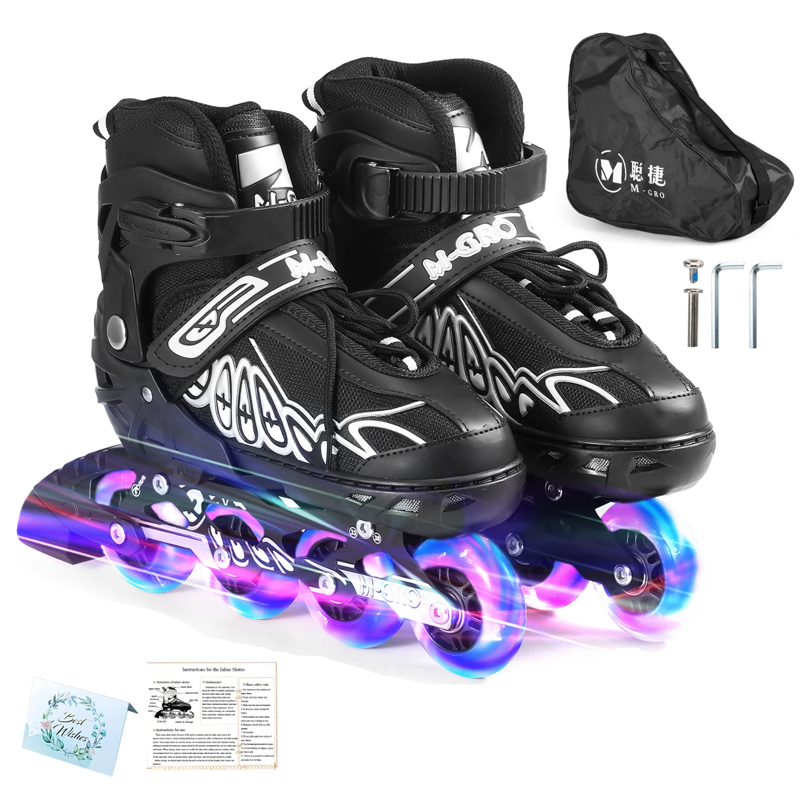 

Adjustable Inline Skates with Illuminating 4 Wheels Roller Skates for Kids Boys Girls Ladies Skate Shoes Patines Patins HOT