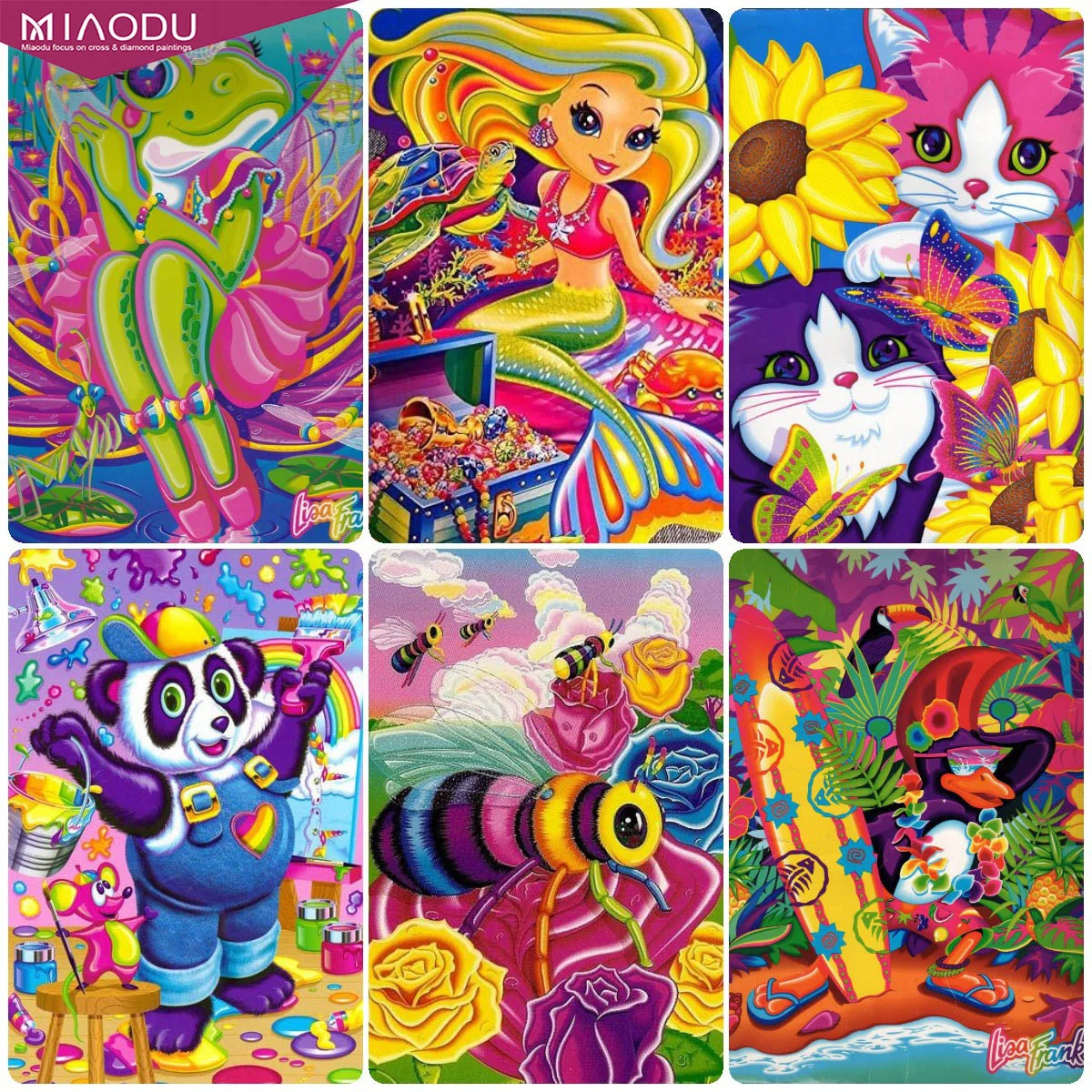 

5D Diamond Painting For Children Colored Animals And Girl Cross Stitch Kits Embroidery Abstract Art Mosaic Full Drill Home Decor