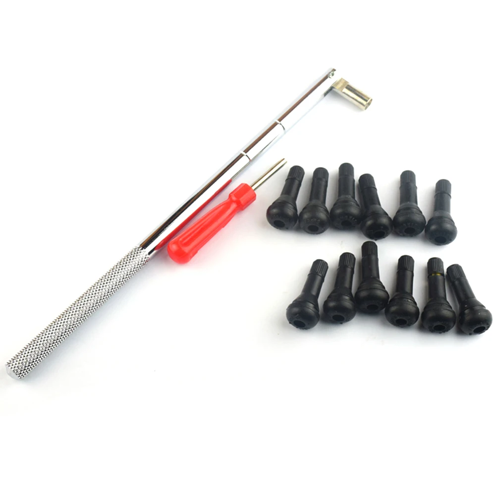 

12pcs TR413 Tire Tyre Valve Stems with Valve Core Remover Valve Stem Puller Install Tool Car Truck Motorcycle Tyre Repair Tools
