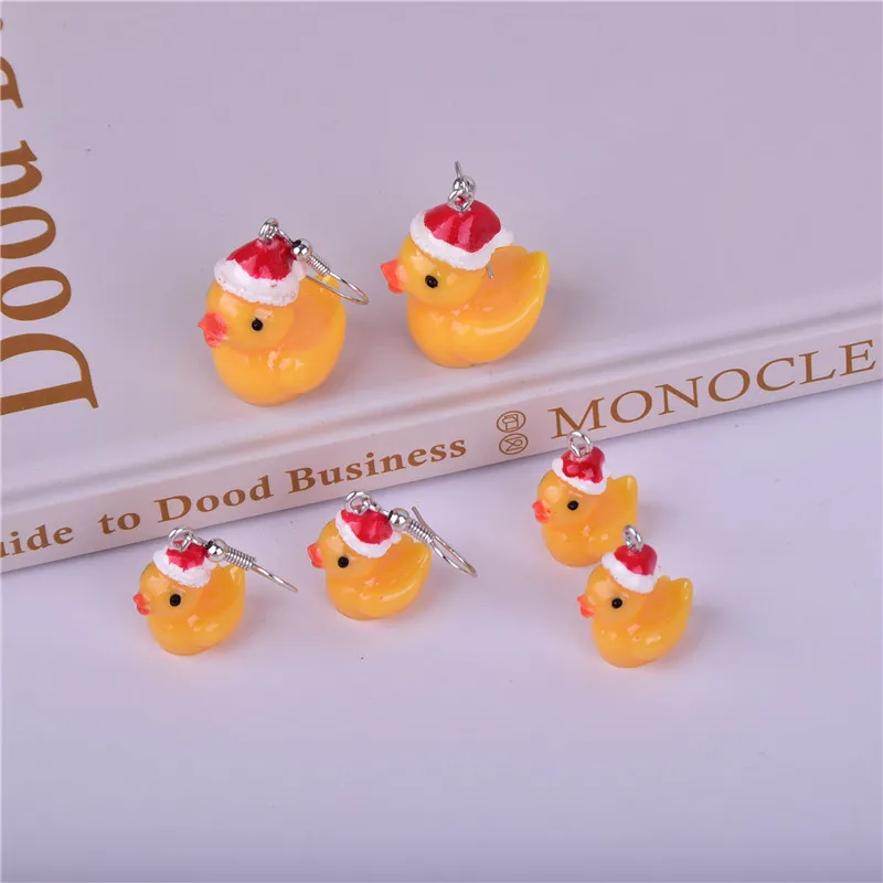 10pcs/pack Christmas Duck Charms Pendants for decoration necklace earring key chain Jewelry Making |