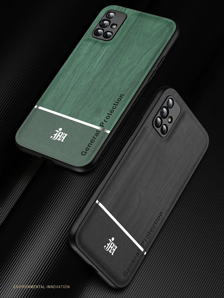 

For Samsung A32 A42 A52 A72 A12 Case For Galaxy A51 A71 A81 A91 A20 A30 A50 A70 M60 M80 M31 Splice Wood Leather Cover