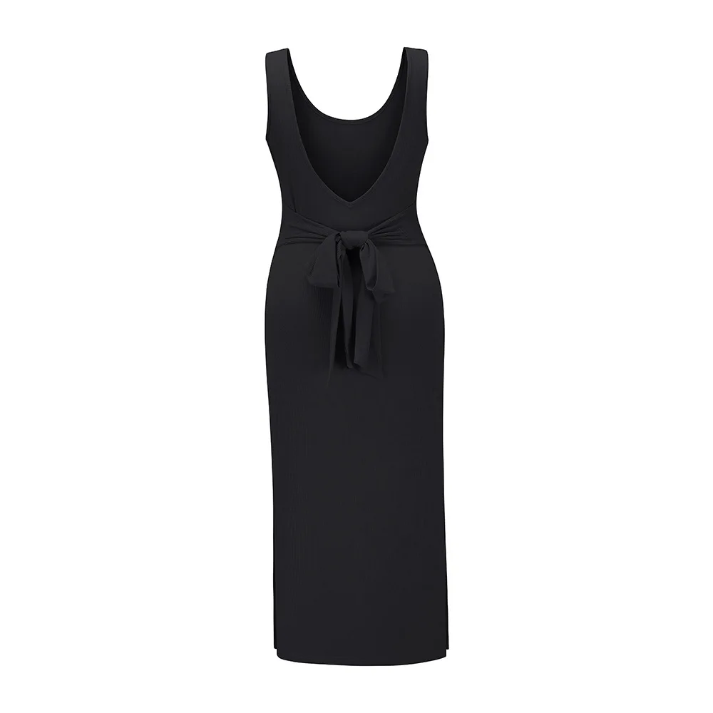 

New women's 2021 new fashion strappy vest dress Black