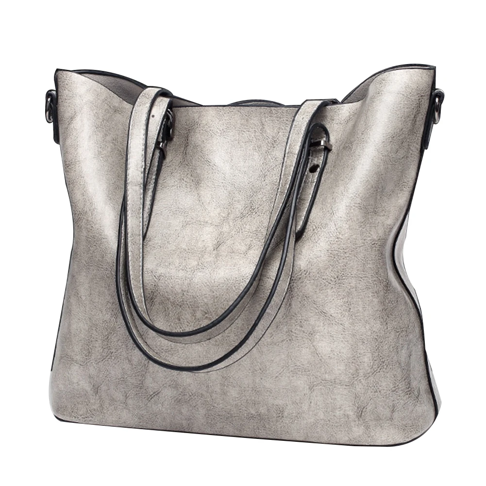 Сумка женская из вощеной кожи роскошный саквояж с кармашком для кошелька