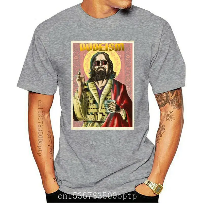 

Дизайнерская забавная белая хлопковая футболка с надписью The DUDE Dudeism с религиозным мотивом Lebowski, Z9901, крутая Повседневная футболка с надпись...