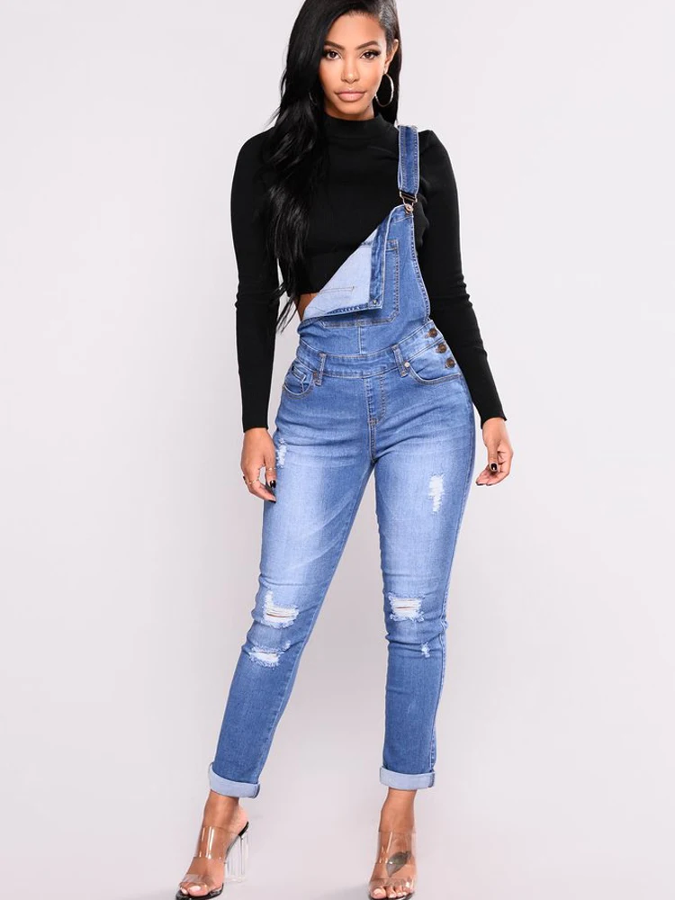 Новый женский джинсовый комбинезон Летний большого размера короткий хлопковый