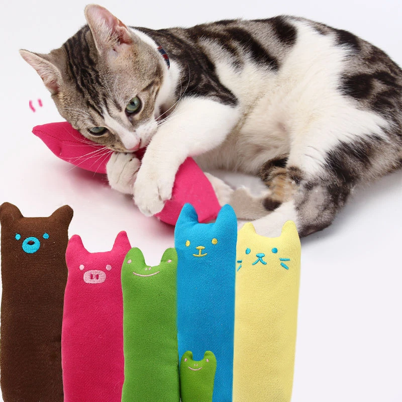

Teeth Grinding Catnip Toys Funny Interactive Plush Cat Toy Pet Kitten Chewing Vocal Toy Claws Thumb Bite Cat mint For Cat Pets