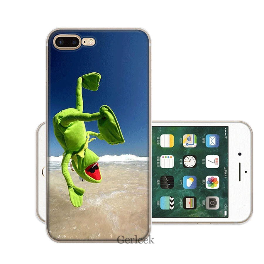 Чехол для мобильного телефона iPhone 11 Pro XR X XS Max 6 6S 7 8 Plus Cover 5 5S SE лягушонок Кермит