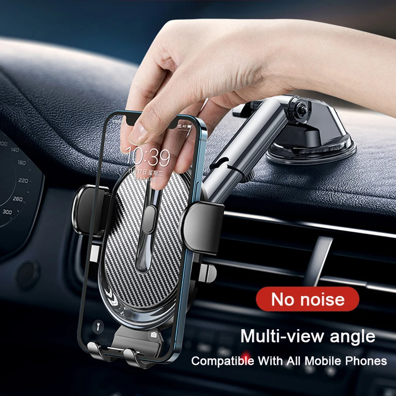 

Gravity Car Mount For Mobile Phone Holder Car Air Vent Clip Stand Cell Phone GPS Support For iPhone 13 12 Xiaomi Samsung Huawei