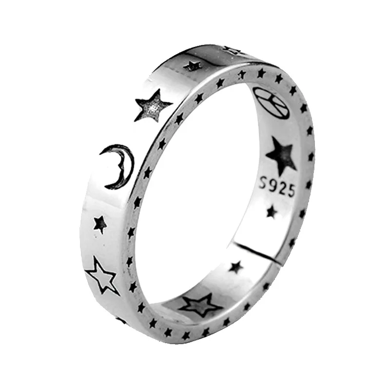 

Moon Star Opening Ladies Ring Fashion Finger Smiley Ring Personality Punk Gift Party Club Finger Accessories