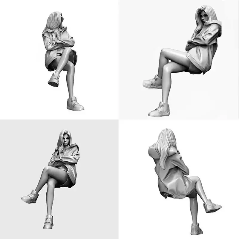 

YUFAN 1/35 Epoxy Resin Kits Morden Windbreaker Girl (75mm) Soldier For Kids Gift Model Handwork Resin Toys Series Figures R X0J7