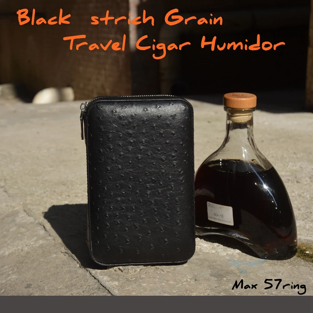 100% Оригинальный дизайн черный чехол для сигар из страусиной кожи Подходит COHIBA
