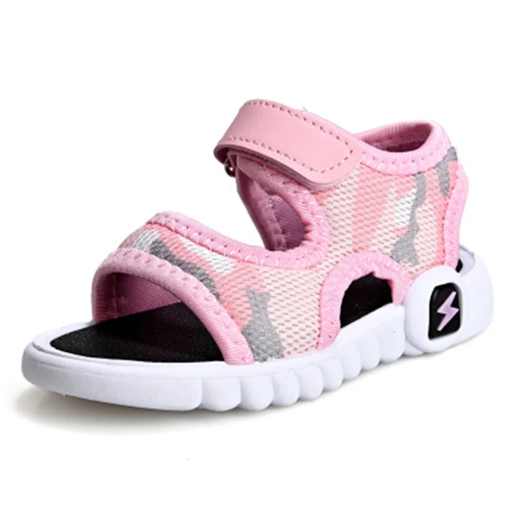 Спортивные сандалии для маленьких мальчиков брендовые с открытым носком летняя