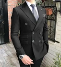 Двубортный пиджак джентльмена с лацканами, серый пиджак, мужской костюм из двух предметов с брюками, Официальный серебристый пиджак для свадьбы, смокинга жениха