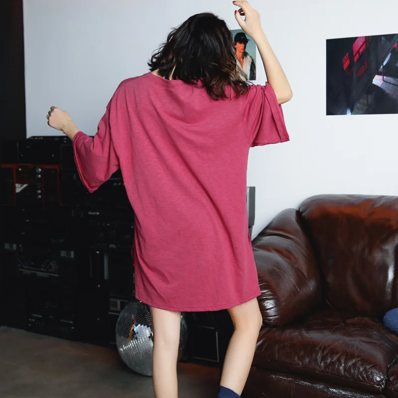 Maternity Pregnancy clothes Korean Style Tshirt Summer Bf Loose Large Size Long Cotton T-shirt Dress Female Clothes | Мать и ребенок