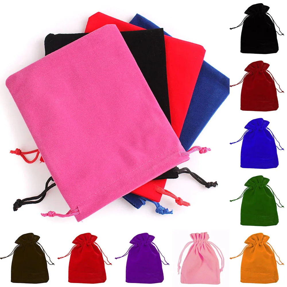 10 шт. цветная бархатный мешочек на шнурке для упаковки ювелирных изделий Дисплей
