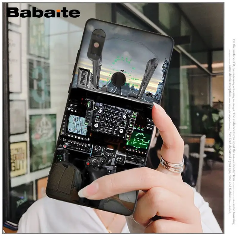 Babaite airplane cockpit Custom Photo Soft Phone Case for Xiaomi Mi 6 Note3 8 8SE Redmi 5 5Plus Note4 4X Note5 Cellphones