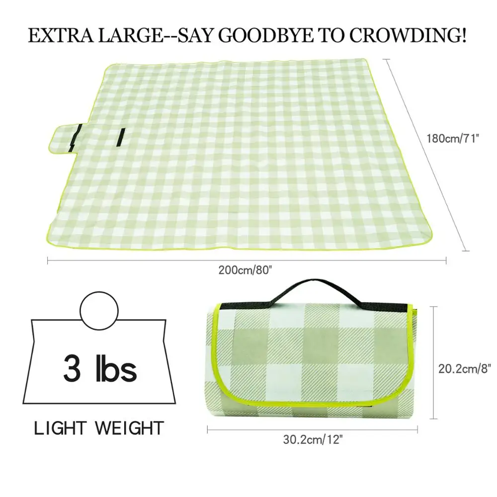 

TXZ 200*180cm Foldable Waterproof PE Picnic Mat Outdoor Washable Camping Pad Cushion Tent Sleeping Matress For Family Tourist