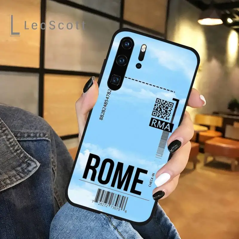 

Clouds Sky air Ticket Phone Case For Huawei P 20 30 40 lite pro smart 2019 honor 10 i lite 8x nova 5t mate 20 pro funda