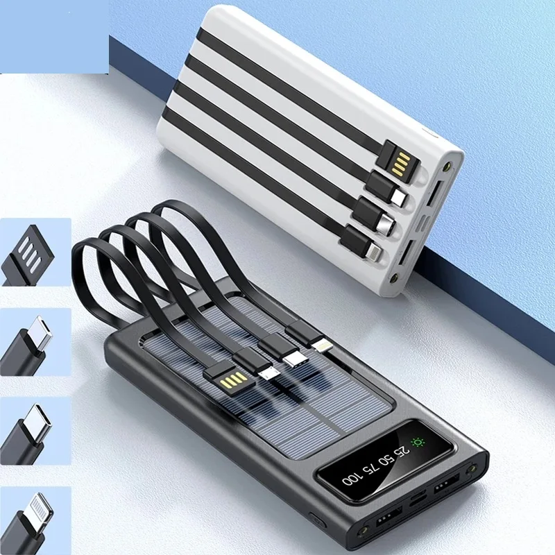 

Внешний аккумулятор на солнечной батарее с 2-мя USB-портами, 50000 мАч