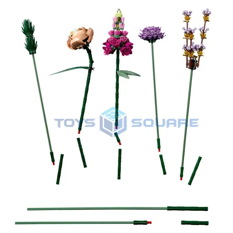 

The Flower Bouquet Model Building Blocks With Action Figures Bricks Set Gifts Educational Toys For Children
