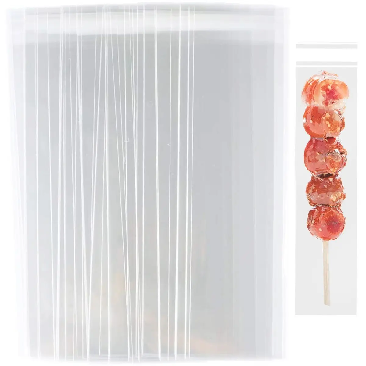 100/500Pcs Self Sealing Cellophane Bags 2x10 Inches Clear Pretzel Rod Bags Resealable Cellophane Bag For Packaging Candy Gifts