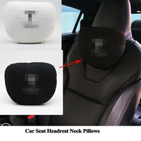 soft memory car seat headrest neck pillow comfortable cushion styling logo accessories for tesla model s model x model 3
