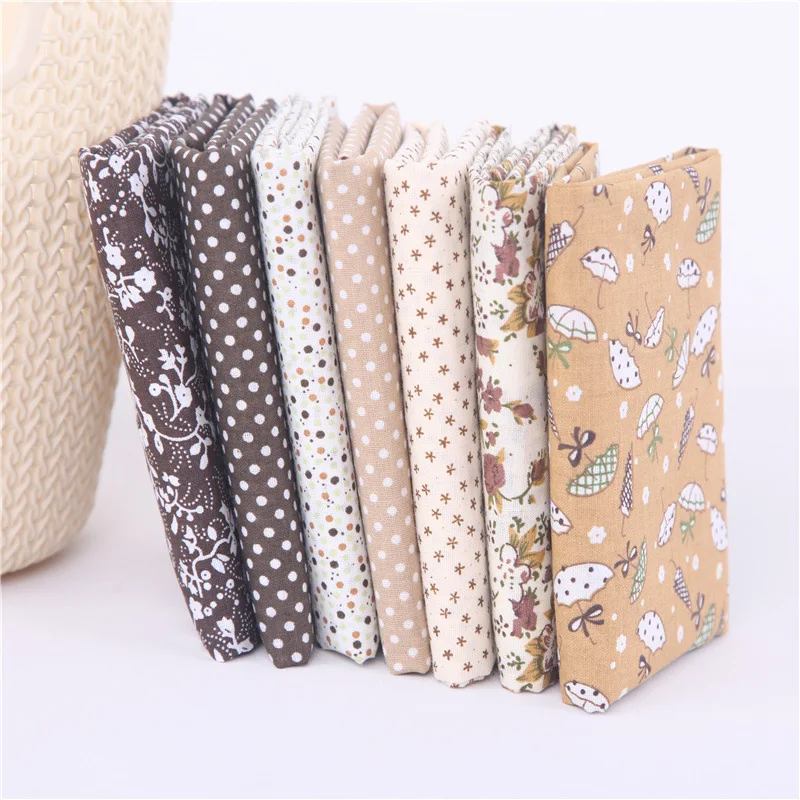 

DIY Cotton Fabric Printed Cloths 7pcs Sewing Fabrics for Needlework Accessories Handmade Material Fabric Scraps 50x50/25x25