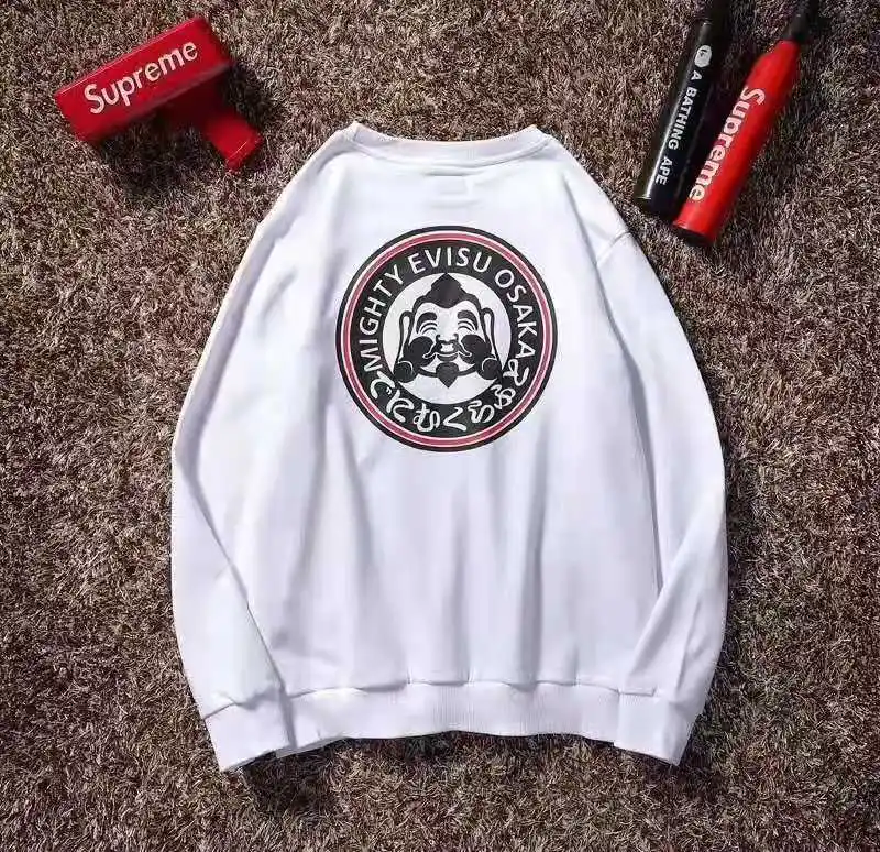 Evisu мужской свитер с круглым вырезом теплый дышащий модный хлопок Будда печать