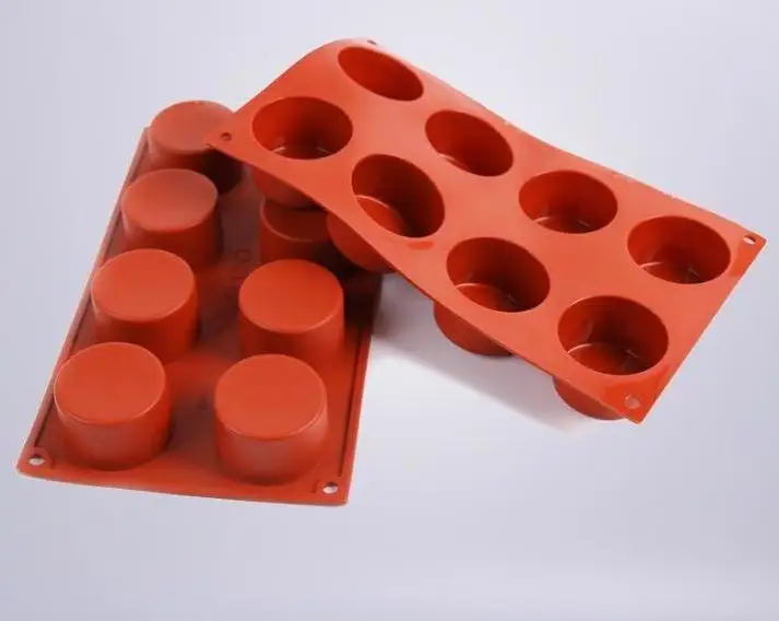 

100 Pcs 8 Holes Round Silicone Cake Mold Handmade Cupcake Jelly Cookie Mini Muffin Soap Maker Diy Baking Tools Wholesale