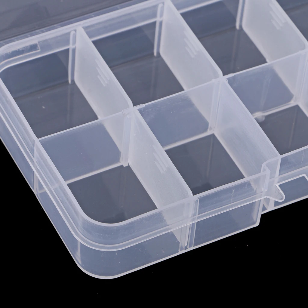 

3 PCS Rectangle 10 Grids Plastic Storage Box Round Jewelry Bead Storage Plastic