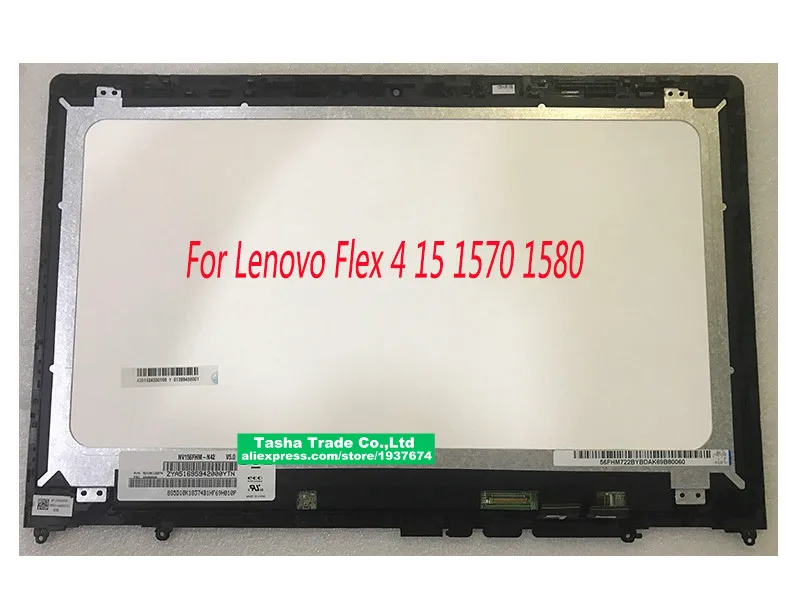 

15.6 inch laptop matrix screen for Lenovo Flex 4 15 1570 1580 Lcd Touch Screen Digitizer WITH Bezel FHD 1920x1080