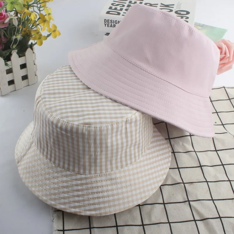 

Two Side Wearing Bucket Hats For Women Men Reversible Fisherman Multi-Season Cap DM1030