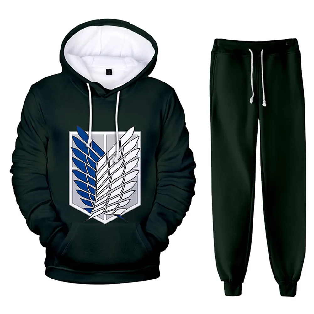 

Anime Attack On Titan Hoodie 3D Print Sweatshirt Casual Pants Men Women Casual Pullover Streetwear Sweatpants Joggers Trousers