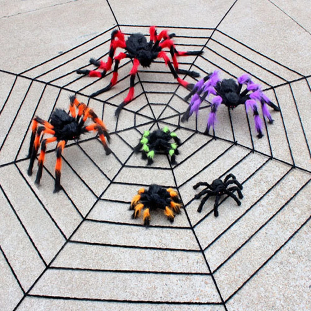 Реалистичные ужасные паук Хэллоуин вечерние дом с привидениями Опора страшный