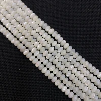natural freshwater shells oval shell loose beads for diy jewelry making white abacus beads necklace accessories gift 3x4mm 4x6mm