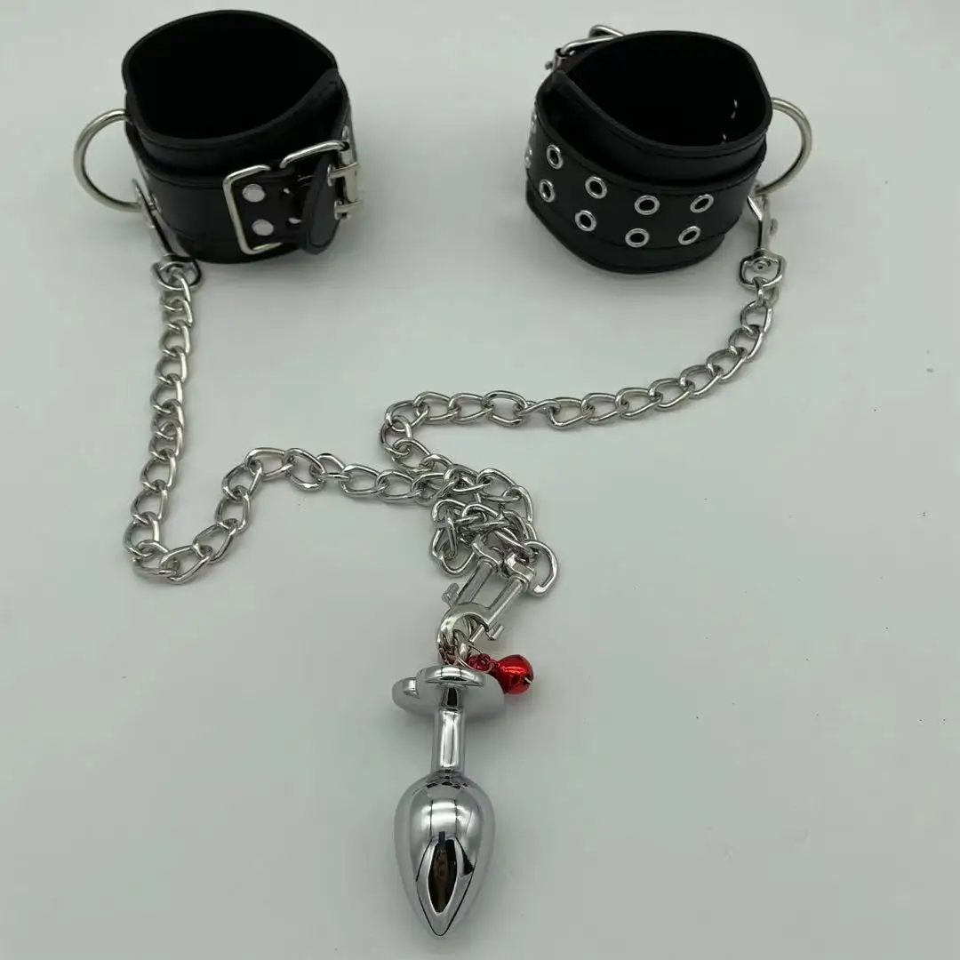 Набор фиксаторов для запястья анальной пробки наручники из ведомой кожи с